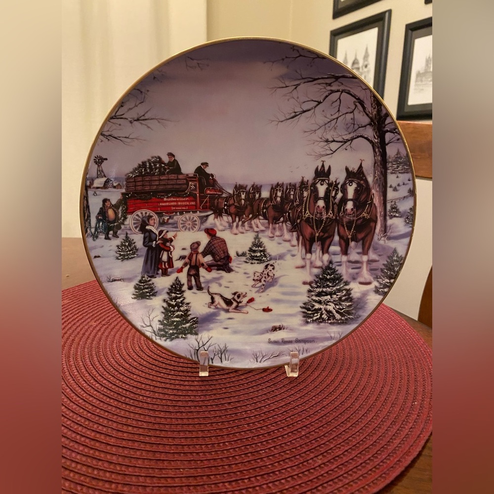 Budweiser Numbered Collectible Plate 8.5” World Famous Clydesdales 1991